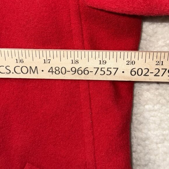 L.L. Bean Pea Coat Womens 12 R Red  100% Wool  Bellandi 260345 - Picture 7 of 8